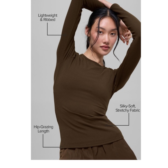 ALO Yoga Expresso Ribbed Modal Long Sleeve Size S (4-6) NWT - Picture 4 of 8